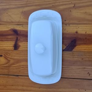 LONGABERGER Pottery Woven Traditions BUTTER DISH With Knob